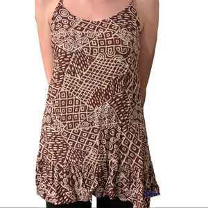 Urban Outfitters Brown White Tribal Print Tank Dress